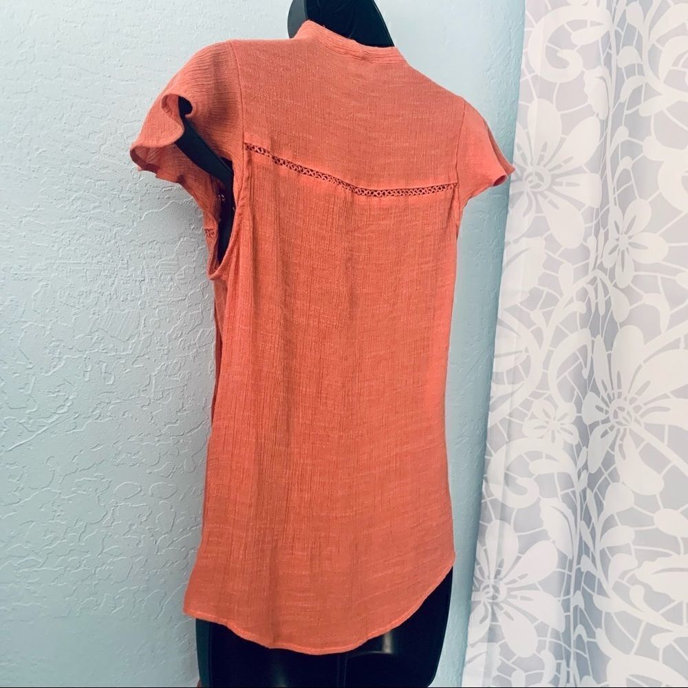 OLM Coral Cross Stitch Top. Size medium. - Picture 10 of 12